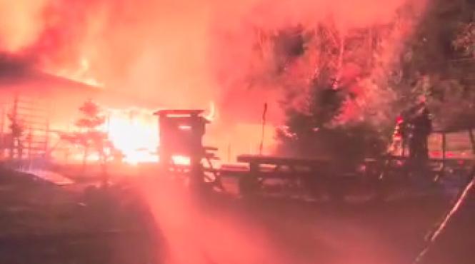 incendiu camping valcea costesti