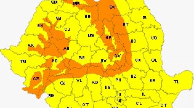 cod portocaliu viscol vineri 22 decembrie romania drumuri acoperite zapada
