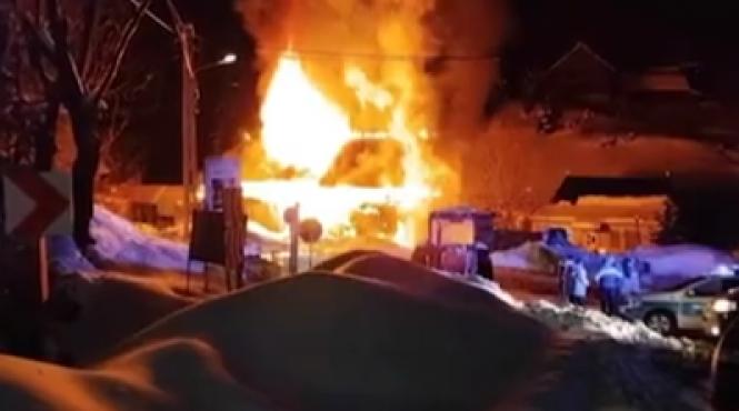 incendiu violent in zona partiilor de schi din maramures