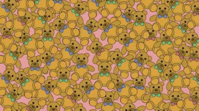 test inteligenta gaseste ursuletul fara papion 10 secunde