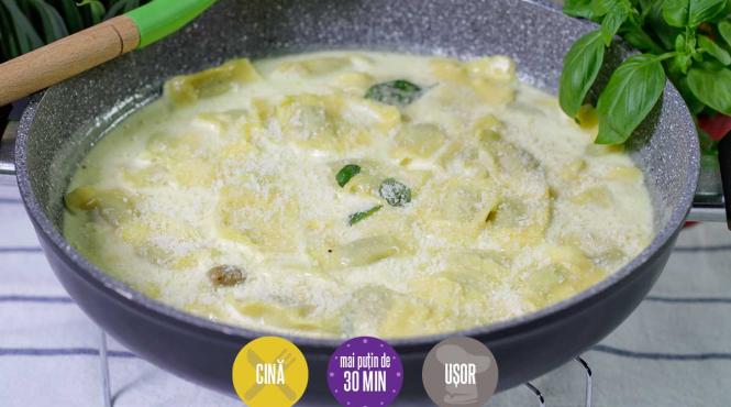 ravioli sos alb reteta italiana busuioc