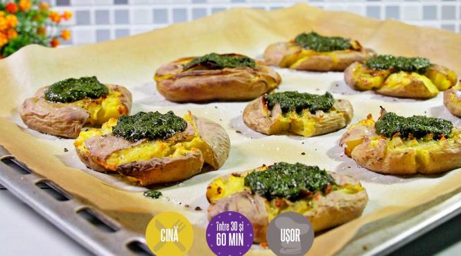 cartofi copti verdeata usturoi