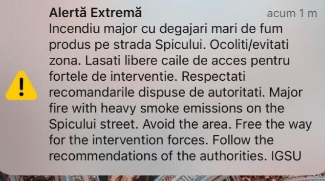 alerta imediata fum toxic incendiu incident grav avertizare cetateni geamuri inchise