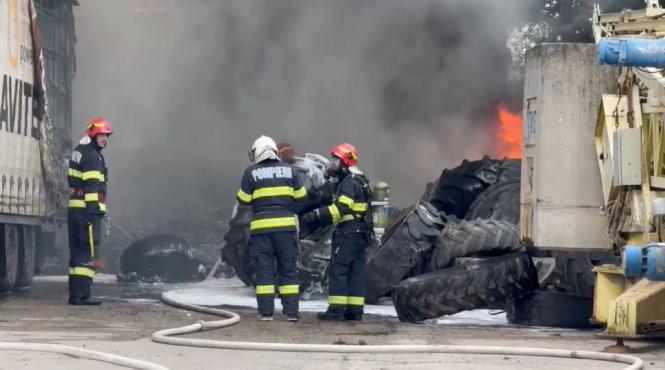 incendiu timisoara parcare tiruri
