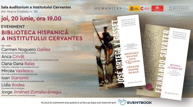 lansare de carte cele mai noi aparitii din colectia biblioteca hispanica meditatii despre don quijote de jose ortega y gasset si muzica literelor de fernando savater