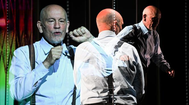 legendara isabelle adjani si actorul american john malkovich in premiera pe scena fits in a sasea zi de festival