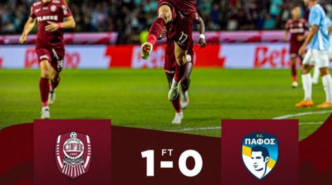 victorie la limita pentru cfr cluj 1 0 cu fc pafos in play off ul conference league