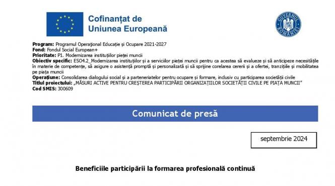 beneficiile participarii la formarea profesionala continua