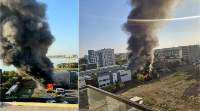 incendiu fum capitala containere