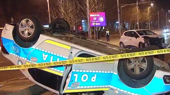 masina politie misiune rasturnat bucuresti agenta ranita