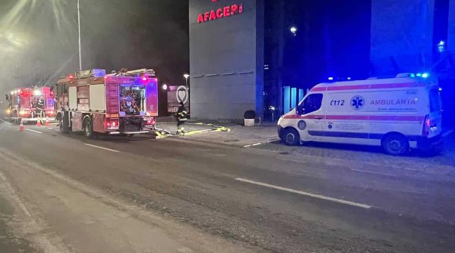 incendiu centru afaceri sibiu