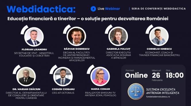 la scoala sau acasa cine ar trebui sa ii invete pe tineri sa si gestioneze banii la conferinta webdidactica organizata de fundatia dan voiculescu se dau raspunsuri