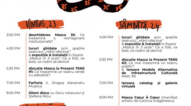 masca 35 weekend aniversar la teatrul masca 23 si 25 mai 2025