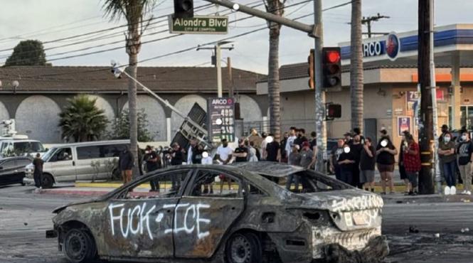violenta los angeles zeci persoane arestate autostrada inchisa