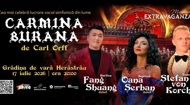 carmina burana cu tenorul stefan von korch in linia solistica in premiera in aer liber in bucuresti pe 17 iulie 2026 la gradina de vara herastrau