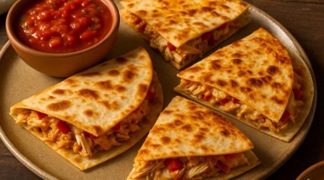 reteta mexicana quesadillas cu pui legume si branza aurie la cuptor