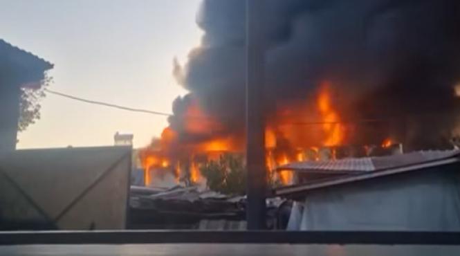 incendiu violent la o hala industriala din sendreni galati