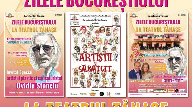 vernisaj la teatrul constantin tanase expozitia de caricatura artistii si salbaticii a artistului ovidiu stanciu