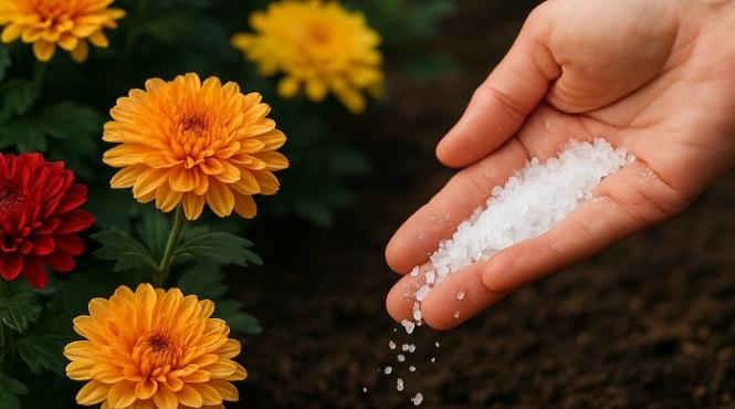 crizanteme uriase fara chimicale secretul e in sarea epson