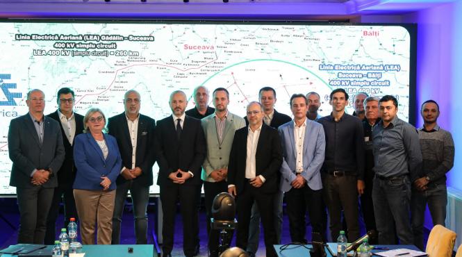 transelectrica da startul constructiei a doua linii electrice aeriene de 400 kv care inchid magistrala de energie electrica din nordul tarii si consolideaza interconexiunea romaniei cu republica moldova