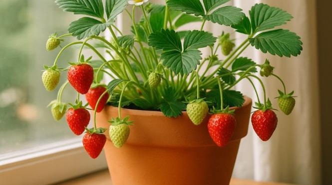 capsuni de apartament planta care iti ofera fructe proaspete chiar si cand afara ninge