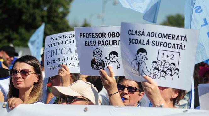 sindicalisti ministerul educatiei protest