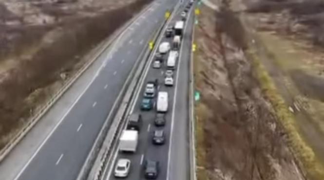 coloana trafic a1 autovehicule