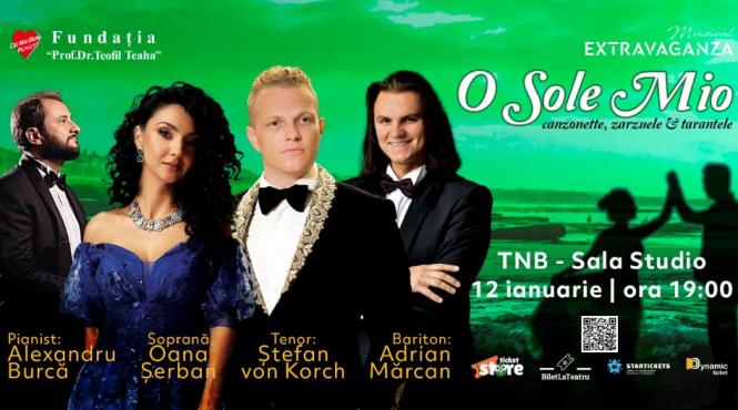 recitalul o sole mio cu tenorul stefan von korch si invitatii gazduit pe 12 ianuarie la sala studio a teatrului national din bucuresti incepeti anul cu un recital de cantonete si tarantele