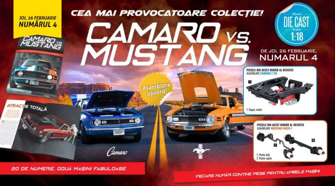 camaro vs mustang colectioneaza cele 20 de reviste si construieste machetele celor doua masini piese noi de maine la chioscuri