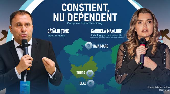 campania antidrog constient nu dependent intr un nou tur national turda baia mare si blaj devin urmatoarele orase in care tinerii profesorii si parintii vor discuta deschis despre pericolul drogurilor