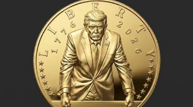 trezoreria americana unda verde batere moneda aur efigia donald trump