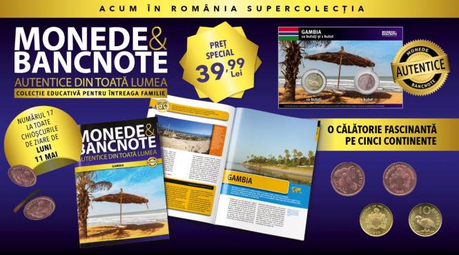 gambia este urmatoarea tara de descoperit in colectia monede si bancnote autentice din toata lumea revista doua monede si fisa numismatica de luni la chioscuri