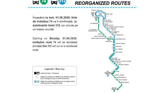 linia 74 revine bucuresti traseu nou linia 312 scurtata