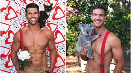 Craze in Australia: Firefighters pose topless and hold kittens, puppies and koalas for 2025 calendar