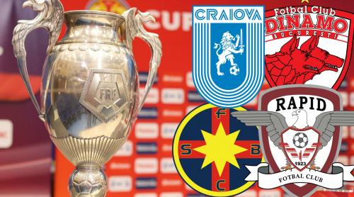Ce șanse reale de calificare au FCSB, Dinamo, Rapid și Universitatea Craiova în optimile Cupei României Betano. Toate calculele