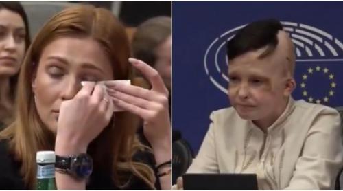 O interpretă a izbucnit în plâns în Parlamentul European în timp ce traducea pentru un băiat ucrainean de 11 ani