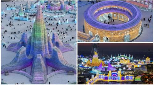 S a deschis cel mai mare oraș de gheață din lume, iar imaginile surprinse din dronă sunt uluitoare