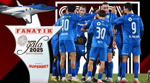 Zbor de 20 minute! Universitatea Craiova şi a trimis jucătorii la Super Gala Fanatik 2025 cu un private jet de 5 milioane de euro