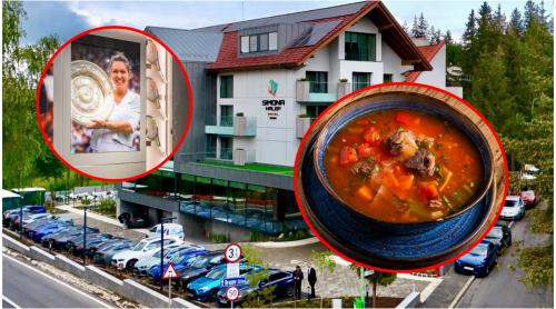 Cât costă o ciorbă de văcuță, cu smântână și ardei iute, la hotelul Simonei Halep din Poiana Brașov. Prețul e mare pentru mulți români
