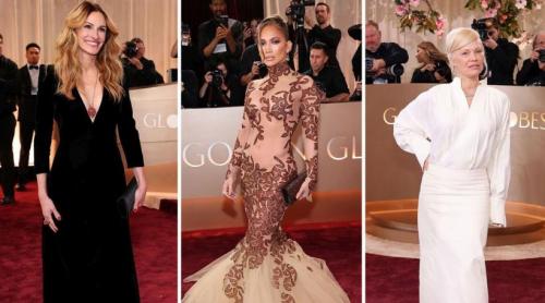 Cele mai spectaculoase apariții la Globurile de Aur. Jennifer Lopez și Julia Roberts au făcut senzație, Pamela Anderson, nemachiată