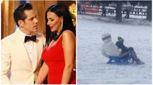 Imagini adorabile cu Ștefan Bănică și Alexandru, fiul cel mic, pe derdeluș. Cum i a surprins Lavinia Pîrva: „Tati, hai că poți”