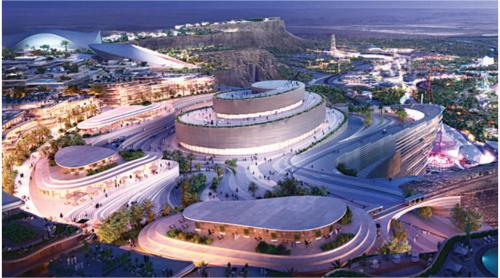 Orașul de 34,6 miliarde de euro se construiește în ritm alert. Va dispune de circuit de F1, stadion pentru Cupa Mondială și parc tematic