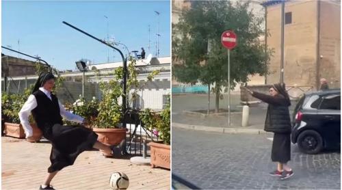 Cine este călugărița din România care a devenit celebră în Italia, după ce a dirijat circulația într o intersecție. E o fostă jucătoare de fotbal