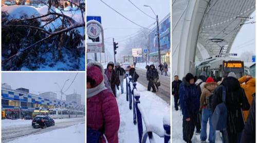 Cod portocaliu de ninsori în București și 12 județe. Autostrăzi și drumuri naționale închise. Trenuri blocate. Curse aeriene anulate