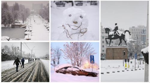 Cum arată Capitala sub jumătate de metru de zăpadă. Nu a mai nins așa mult în București de 18 ani: Copiii se joacă, adulții se plâng