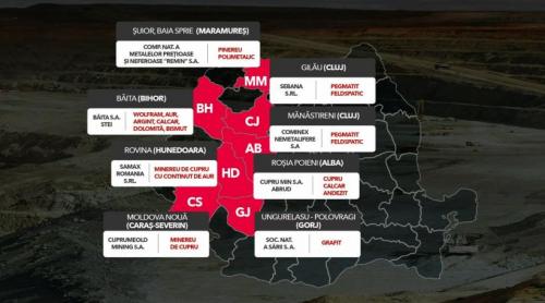 HARTĂ. Unde se află cele mai valoroase zăcăminte de minerale rare din România. Avem și Skarn Wollastonitic