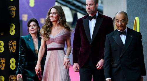 Kate Middleton, pe covorul roșu la premiile BAFTA 2026 după 3 ani de absență. Prințesa de Wales a fost însoțită de Prințul William
