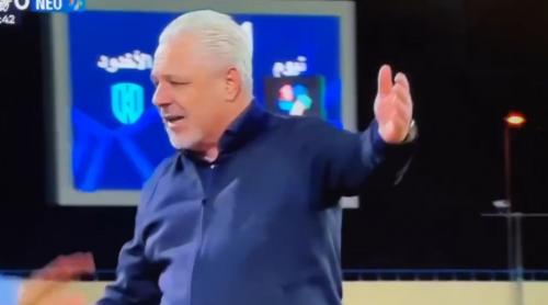 Show total cu Marius Șumudică în Arabia Saudită. Și a ieșit din minți și și a certat secunzii chiar la marginea terenului! Video