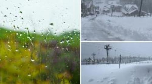 Cât mai durează episodul de vreme rea? Ploi în toată ţara, în timp ce la munte, zăpada atinge 30 40 de cm