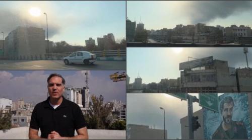 CNN: Primele imagini filmate în Iran, de la începutul războiului. Fum peste ruine, o Dacia Logan albă în trafic și străzi pustii